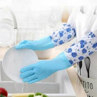RBGIIT 14''Elbow Length Industrial Kitchen Cement Worker Women Men Waterproof Reuse B7 Rubber  Safety Gloves