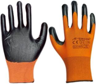 Masox Store Safety Hand Gloves PU Coated Seamless Glove with Smooth Grip on Palm & Finger K6 Reusable Paint Glove