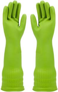 MAAUVTOR Reusable Household Rubber Dishwashing Kitchen Cleaning Hand gloves Waterproof Wet and Dry Glove Set