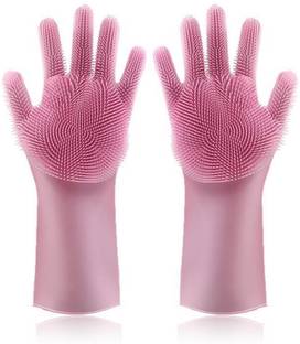 Three Secondz Reusable Brush Heat Resistant Gloves Kitchen Tool Wet and Dry Glove