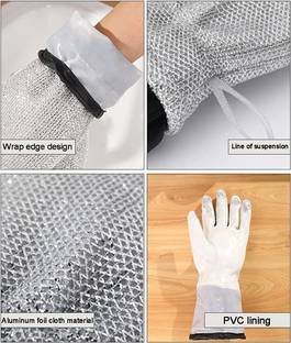 WebDealz Pack of 1 Dishwashing Gloves,Steel Wire Insulated,Waterproof & Reusable x1.146 Dishwash Bar