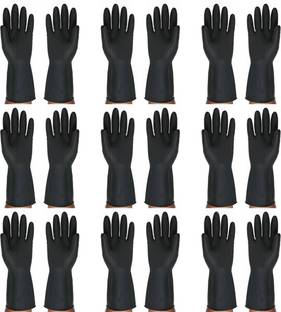 Safies Reusable Waterproof Household Cleaning Rubber Latex Gloves Dish Washing, Kitchen Multipurpose Use Gloves (Pack Of 9 Pairs) S Wet and Dry Glove Set
