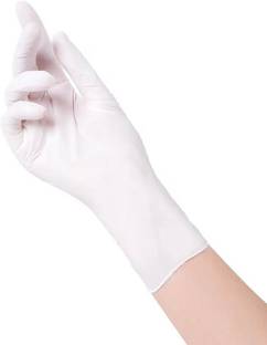 ZELOX Latex Powdered Examination Hand Gloves Food Grade size-M ( 100 pcs ) Wet and Dry Glove Set