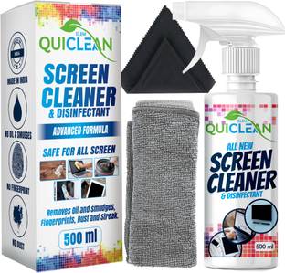 QUICLEAN Screen & Lens Cleaner 500 ml with Microfiber Cloth for Computers, Laptops, Gaming, Mobiles