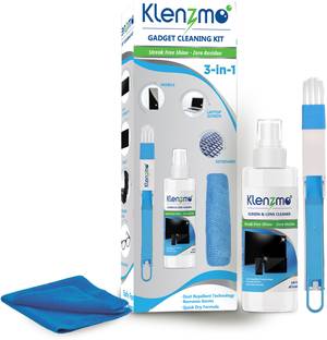 Klenzmo Screen and Lens cleaner with microfiber cloth and Brush for Computers, Mobiles, Laptops