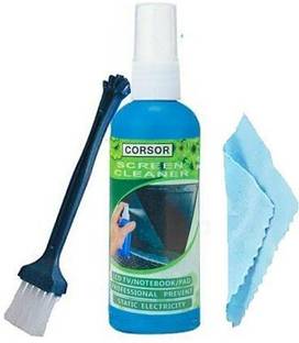 CORSOR Screen Cleaning Kit for PC, Laptops, Monitors, Mobiles, LCD, LED, TV/Professional Quality with Micro Fibre Cloth and Brush for Computers, Laptops, Mobiles