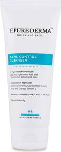EPURE DERMA Anti Acne Face Cleanser With 2% Salicylic Acid For Acne Or Pimples Face Wash