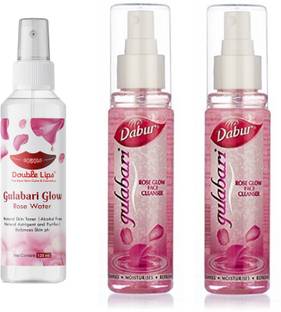Dabur Gulabari Rose Glow 3 in 1 Face Cleanser Pack of 2 With Rose Water 120 ml Face Wash
