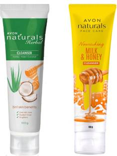 Avon Naturals Milk and Honey Nourishing Cleanser, Naturals Herbal Cleanser (Pack of 2) Face Wash