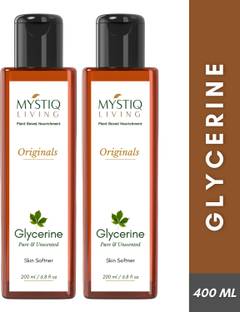 Mystiq Living Glycerin for Face Skin and Hair, Pure Vegetable Glycerine Face Wash