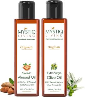 Mystiq Living Sweet Almond Oil and Extra Virgin Olive Oil For Face, Hair, Skin & Body Massage Face Wash