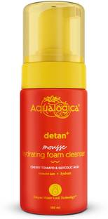 Aqualogica Detan+ Mousse Hydrating Foam Cleanser | Brightens & Hydrates | Detans Skin Face Wash