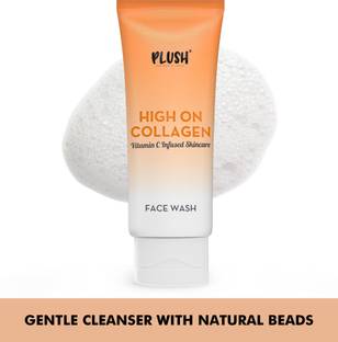 PLUSH High on Collagen Vitamin C Gentle  with Niacinamide with Natural Beads Face Wash