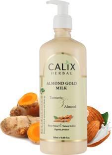 calix Herbal Organic & Ayurvedic Almond Gold Milk Face Cleansing Lotion For Deep Skin Cleansing, Hydrates & Nourishes Skin, Bright Skin - Men & Women Suitable All Types Of Skin Face Wash