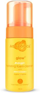 Aqualogica Glow+ Mousse Hydrating Foam Cleanser| Hydrates Skin & Adds Glow| Evens Skin Tone Face Wash