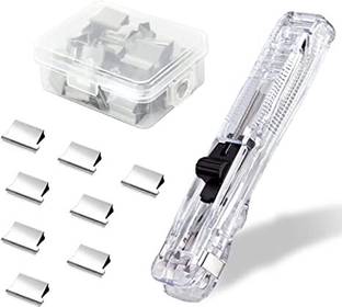 ALAMPAR Clamp Stapler Reusable Portable Handheld Paper Clam Clip Dispenser Medium Steel paper clip