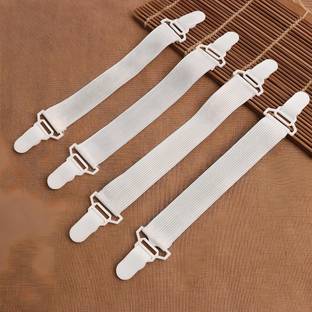 V2H Bed Sheet Fixer Holder Gripper Suspenders Stretchable Adjustable Clips Small Plastic Regular