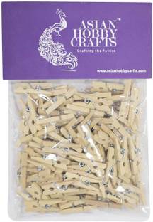 ASIAN HOBBY CRAFTS Mini 1.5 Inch Wooden Clip