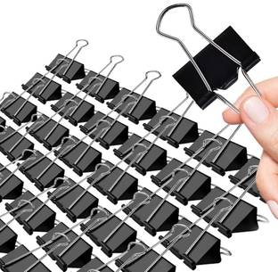 FRKB 32mm Black Binder Clips Set of 24pc 32mm Steel Metal