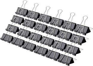 FRKB 25mm Black Steel Binder Clips Set of 24pc 25mm Steel Metal
