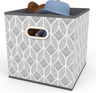 Primeway PP Non-Woven Collapsible Square Storage Box with Metal Handle Closet Organizer Drawer Divider