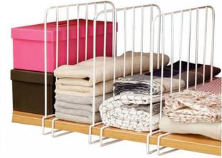 Inditradition Wardrobe Shelf Divider, Cloth Organizer | Wardrobe Closet Separator (Pack of 3) Closet Divider