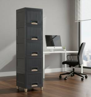 Surety for Safety 5 Compartments grey Plastic Versatile Drawer Storage Organizer Drawer Divider