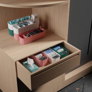 M9Gi Socks Rack Innerwear Cosmetic Makeup Drawer Organiser With Partition,Pack of 4 Drawer Divider