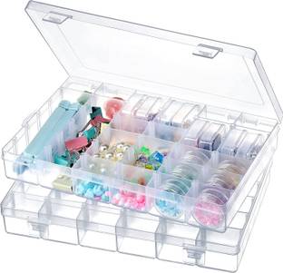 Adhunyk Container Box 36 Compartments Cosmetic, Jewelry, Arts Drawer Divider