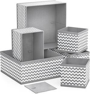ELITEHOME 6 PC WAVE STORAGE BOX FOR CLOTHS, CLOSET FOR TIE, BRA, PANTY, SOCKS Drawer Divider