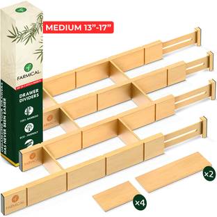 Farmical Bamboo Organizer Drawer Divider