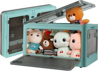 SOCHEP Storage Bins with Lids, Wheels Stackable Clear Storage Box 51 x 36 x 30 CM Drawer Divider
