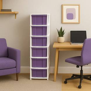 MAXTID 6 Layer Purple Modular Drawer MultiPurpose for Home Office, Hospital, school Drawer Divider