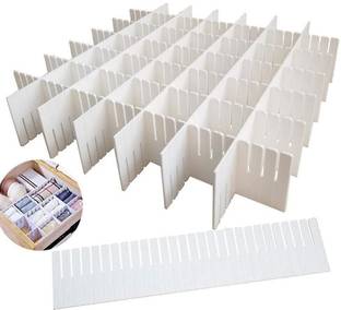 VVG TRADERS 12 PCs Adjustable Stretchable Interlocking Drawer Clapboard Divider/Grid Closet Sorting Partition/Plastic Strips Separators cabinet Storage box organizer| Clothes/Socks/Makeup,12 Pc Drawer Divider (Plastic) Drawer Divider (Plastic) Closet Divider