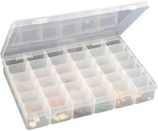 MILLOR MILLOR36GridClearPlasticStorageBox1PillDrugsEarringBeadJewelrySmallStorageBox Drawer Divider