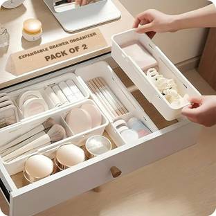 FORWAY (Pack Of 02) Multifunctional Underwear And Socks Storage Box Drawer Divider