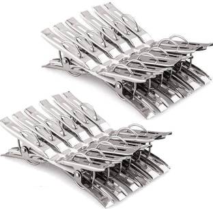WHITEIBIS Strong Stainless Metal Laundry Pins for Clothes Sock Food Sealing Photos Steel Cloth Clips
