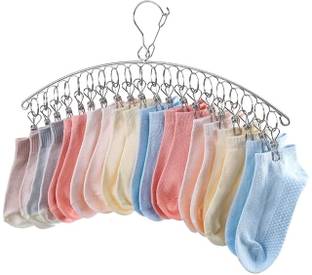 DCELLA 20 CLIPS STAINLESS STEEL RAINBOW SHAPE METAL HANGER Stainless Steel Cloth Clips