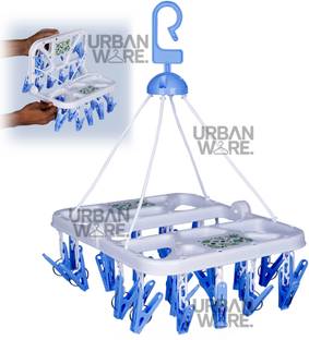 Urbanware Foldable Cloth 28 Clips Laundry Drip Drying Rack Plastic Dress Hanger For Dress Plastic Cloth Clips
