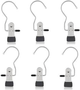 LAKSHMINARAYAN SALES 6PCS laundry cloth pins hook,Hanger Clips for Closet Travel Pants Socks Handbags Stainless Steel Cloth Clips