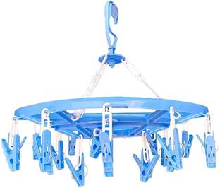 UNITYSALES Plastic Ceiling Cloth Dryer Stand Plastic 16 Clip Cloth Hanging Hanger