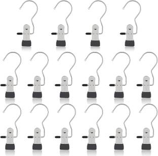 TrendyTrolley 16 PC Hanging Clips, Premium Clothes Pin, Boot Hanger, Clip Hanger, Laundry Clip Stainless Steel Cloth Clips