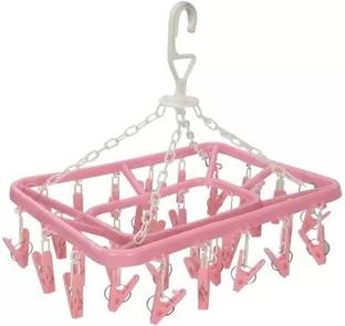 KOGENT ENTERPRISES 32 Clips Sock Dry Rack For Baby Cloth, Towel, Underwear Plastic Clip Hanger Plastic Cloth Clips