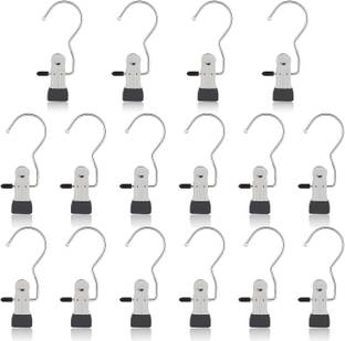 TrendyTrolley 16 PC Hanging Clips, Premium Clothes Pin, Boot Hanger, Clip Hanger, Laundry Clip Stainless Steel Cloth Clips