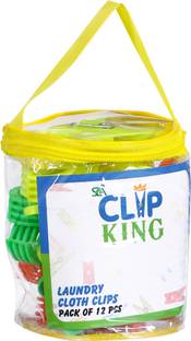 CLIP KING CLIPKING ADI Heavy Duty Cloth Peg | Clothes Clip | Drying Pins with PVC Pouch Plastic Cloth Clips
