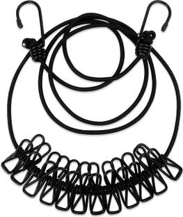 Hiwaga Clothesline Rope Drying Clothes Hanging Rope with 12 Clips 1.8 meter Rope Iron, Plastic Cloth Clips