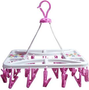 SUKOTS 28 Clips Cloth Dryer Hanging Rack, for kids, adult clothes dryer stand(Multicolour) Plastic Cloth Clips