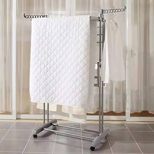 THUNDERFIT Steel Floor Cloth Dryer Stand Grey Stainless Steel Premium Cloth Rack Stand - SD16