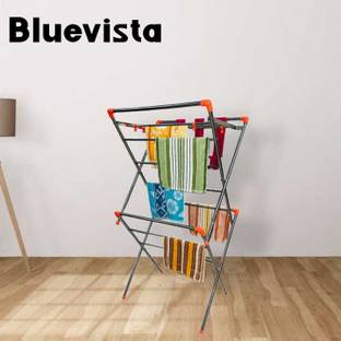 Bluevista Steel Floor Cloth Dryer Stand Mini 4 Feet Steel Drying Stand For Trousers,Tshirts & Towels heavy duty Durable