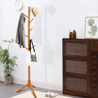 Naayaab Craft Wood Floor Cloth Dryer Stand Free Standing Tree Shape Clothes Stand With Side Hooks For Home, Office & Hall